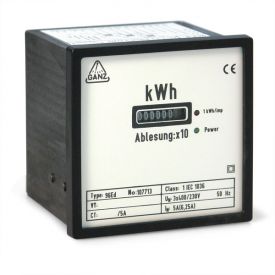 Einphasen-/Dreiphasen-Wechselstrom-/Drehstromzähler für Wandleranschluss mit elektromechanischem Rollenzählwerk für Schalttafeleinbau, 96 E a...d