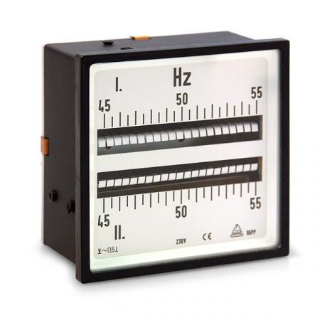 Analoges Doppelzungenfrequenzmessgerät,2x21 Zungen, Typ PP, 96x96 mm, 144x144 mm