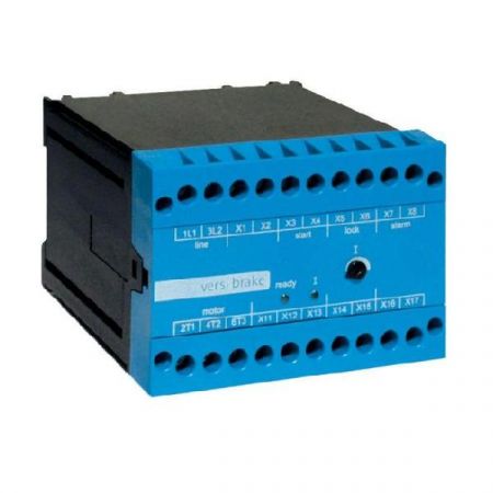 Bremsgerät VesiBrake 36 A, Gleichstrombremsung mit Einweggleichrichtung, Microcontroller gesteuert, Bremsstrom stufenlos einstellbar, Gerätenennstrom 36 A