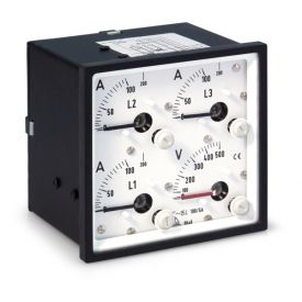 Analoges Dreheisenmessgerät für Wechselstrom und Wechselspannung, Amperemeter und Voltmeter, Typ Sk, 96x96 mm, 144x144 mm