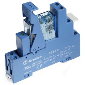 Finder Koppelrelais 49.61/49.81, Koppelrelais, 1 Wechsler, 15,5 mm breit mit integrierter EMV-Spulenbeschaltung, Spulen für AC, DC und DC sensitiv, 500 mW, Sichere Trennung zwischen Spule und Kontaktsatz nach EN 50178, EN 60204 und EN 60335, 6 kV, ...