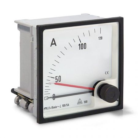 Analoges Dreheisenmessgerät für Wechselstrom mit Bimetallfunktion, Maximum-Strommesser, Typ B, 48x48 mm, 72x72 mm, 96x96 mm