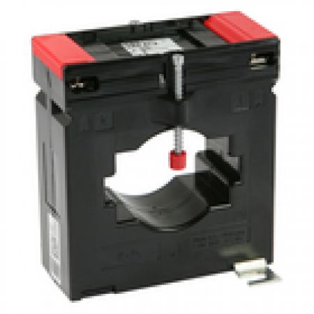 Aufsteck-Stromwandler ASK 61.4 für CU-Schiene und Rundleiter, mit Isolierschutzkappe, Plombierplatte auf Wunsch, mit integrierten Sekundär-Verschlusskappen, Stromwandler in anderen Klassen auf Anfrage