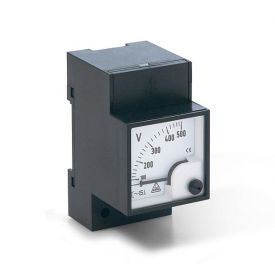 Analoges Dreheisenmessgerät für Wechselspannung, Voltmeter, Typ 45 LV, 45x85 mm, Tragschienenmontage/Hutschienenmontage