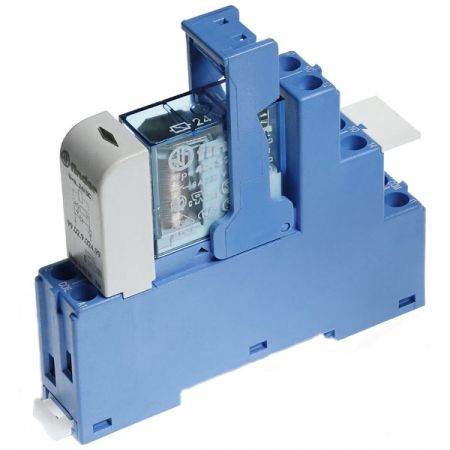 Finder Koppelrelais 48.61/48.81, Koppelrelais, 1 Wechsler, 15,8 mm breit mit integrierter EMV-Spulenbeschaltung und Verpolschutzdiode bei DC, Spulen für AC und DC sensitiv, 500 mW, Sichere Trennung zwischen Spule und Kontaktsatz nach EN 50178, EN 60204..