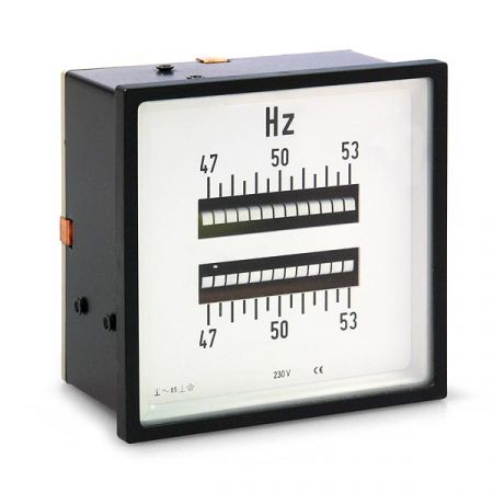 Analoges Doppelzungenfrequenzmessgerät,2x13 Zungen, Typ PP-1, 96x96 mm, 144x144 mm