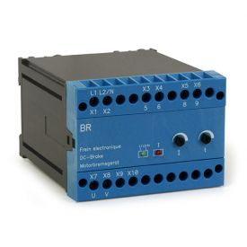 Bremsgerät Typ BR, Gleichstrombremsung mit Einweggleichrichtung, für alle Asynchronmotoren geeignet, verschleiß- und wartungsfrei, Bremsschütz integriert bei Geräten bis 20 A