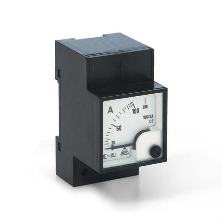 Analoges Dreheisenmessgerät für Wechselstrom, Amperemeter, Typ 45 LA, 45x85 mm, Tragschienenmontage/Hutschienenmontage