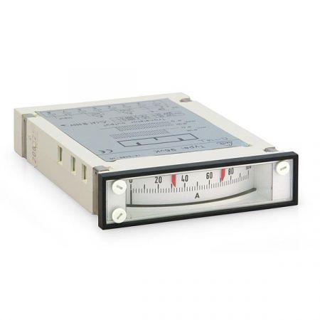Analoges Drehspulmessgerät für Gleichstrom mit Grenzwertkontakten, Amperemeter, Typ vAK, 96x24 mm, Profilanzeige