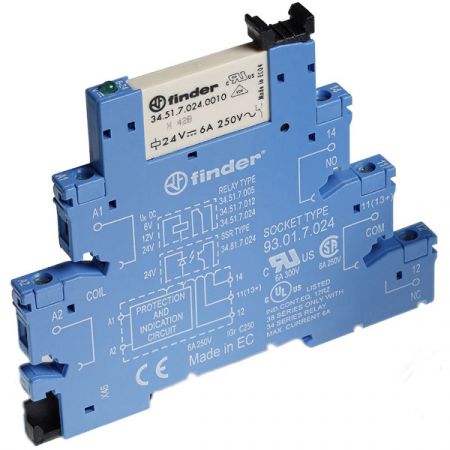 Serie 38, Koppelrelais 1 Wechsler, 0,1, 2, 3, 5, 6, 8 oder 16 A, DC oder AC/DC Ansteuerung, Sichere Trennung, 6 kV (1,2/50 μs) zwischen Spule - Kontaktsatz, Koppel-Relais mit EMR- oder SSR-Ausgang, Zeit-Relais mit EMR- oder SSR-Ausgang, ...