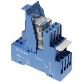 Finder Koppelrelais 59.32, Koppelrelais, 2 Wechsler, 27 mm breit mit integrierter EMV Spulenbeschaltung, Spulen für AC und DC, Blockierbare Prüftaste und Statusanzeige, Anschlüsse mit Schraub- oder Zugfederklemmen, Für Tragschiene DIN EN 60715 ...