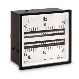 Analoges Doppelzungenfrequenzmessgerät,2x21 Zungen, Typ PP, 96x96 mm, 144x144 mm
