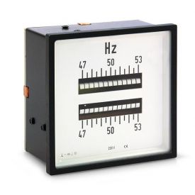 Analoges Doppelzungenfrequenzmessgerät,2x13 Zungen, Typ PP-1, 96x96 mm, 144x144 mm